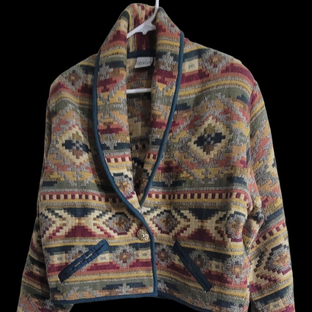 Vintage Carolina Colours Aztec Waist Length Jacket